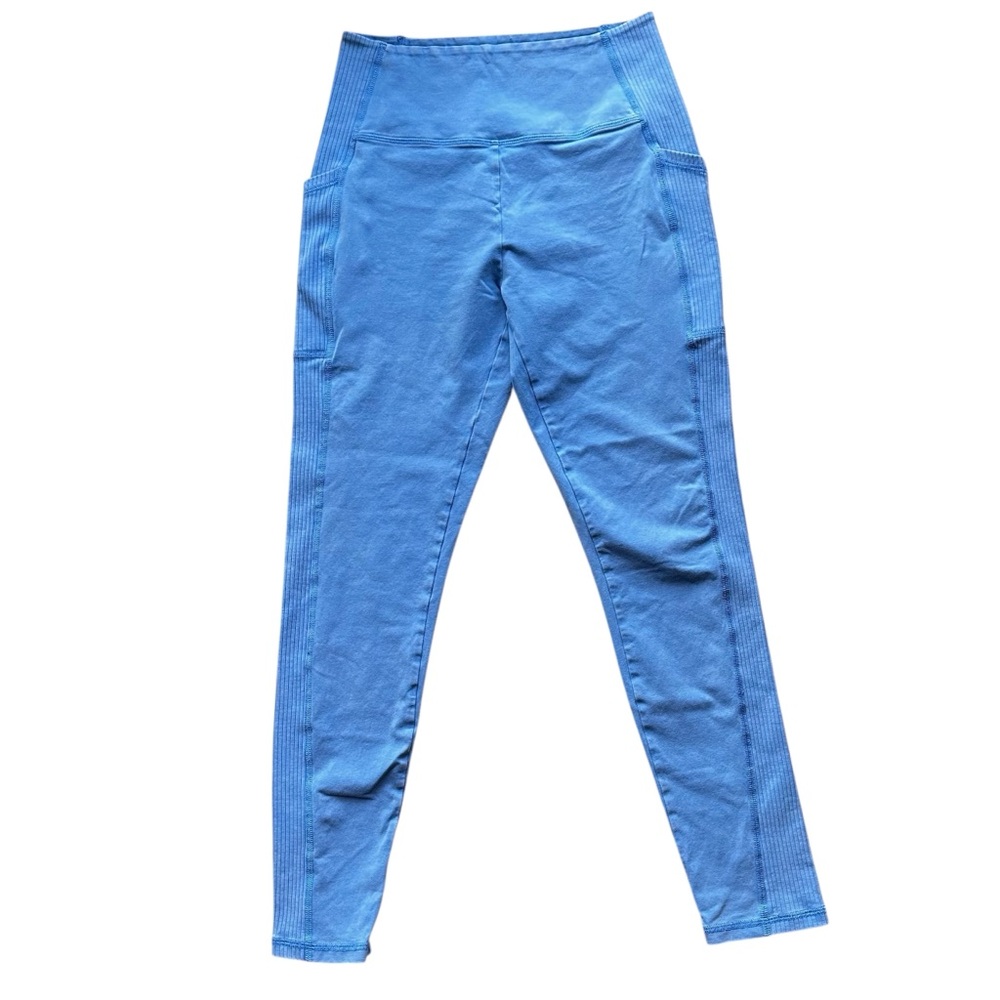 OFFLINE by Aerie OG High Waisted Ribbed Panel Pocket Leggings Light Blue Large